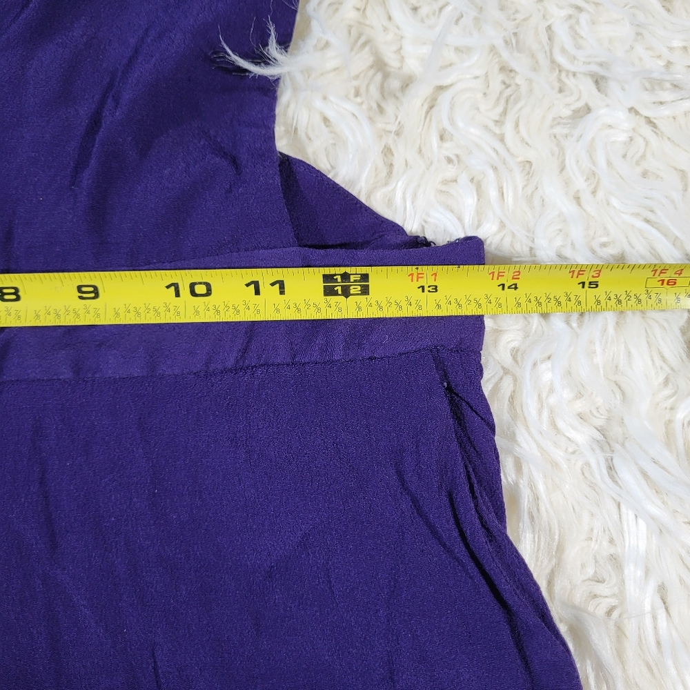 Maeve By Anthropologie Souxanne Womens Jumpsuit Apron Overalls Wide Leg 4 Purple - Picture 7 of 12